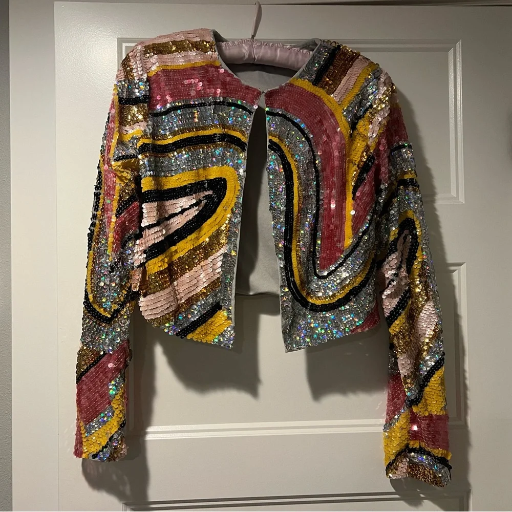 Abstract Statement Sequin Jacket - Picture 2 of 4
